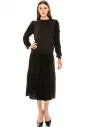 Black velvet sweater with volume lurex sleeves