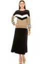 Color block crew neck sweater