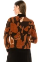 Asymmetrical print sweater in rust & black 