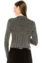 Leather trim lurex cardigan in silver