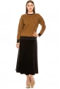 Checkered texture sweater in camel