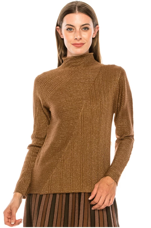 Shiny lurex sweater in rust