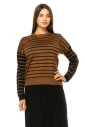 Striped sweater in camel and black