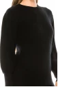 Crew neck leg-of-mutton sleeve sweater in black
