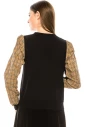 Black sweater with checkered sleeves