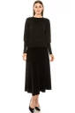 Flat knit lurex sweater in black