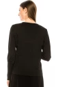 Flat knit lurex sweater in black