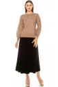 Shiny circle pattern sweater in taupe
