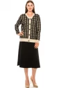 V-neck houndstooth print cardigan