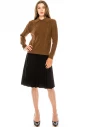 Shirt collar cable knit sweater in brown