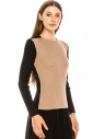 Crew neck color block sweater