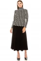 High neck houndstooth sweater in white
