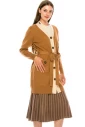 Elongated cardigan with pockets and belt
