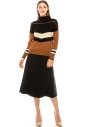 Color block striped sweater in rust