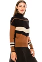 Color block striped sweater in rust