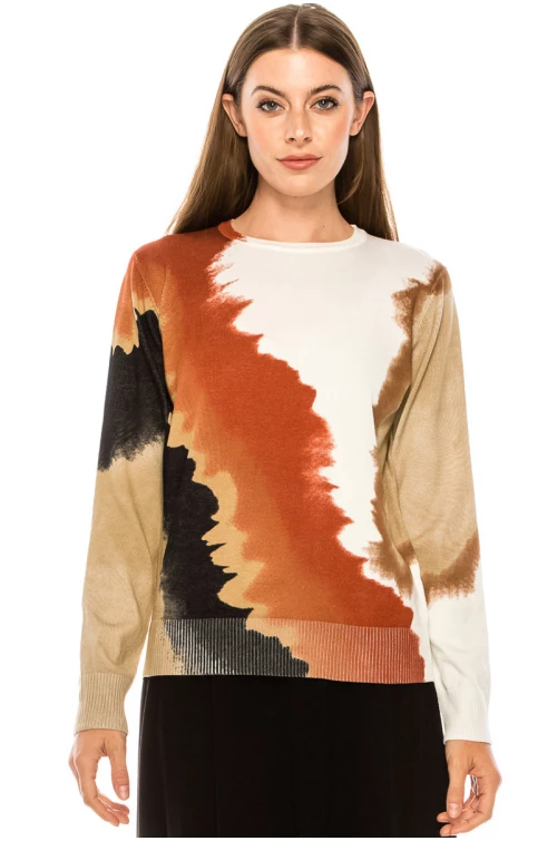Multi-colored crew neck sweater