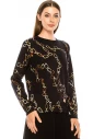 Chain print crew neck sweater