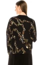 Chain print crew neck sweater