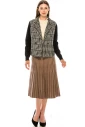 Double-breasted two-colored cardigan