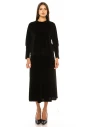 Flared hem velvet skirt in black