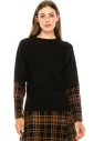 A-line checkered skirt in black and yellow