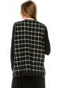 Buttoned checkered vest in black and white