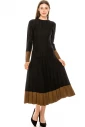 Long Sleeve Black Sweater with brown cuffs