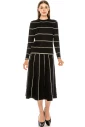 Black pleated skirt with contrast stripes