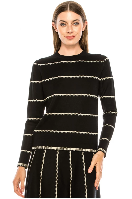 Striped sweater in black and white
