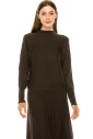 Batwing sleeve ribbed sweater in olive