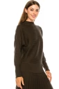 Batwing sleeve ribbed sweater in olive