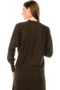 Batwing sleeve ribbed sweater in olive