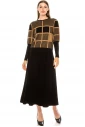 Checkered sweater with voluminous sleeves