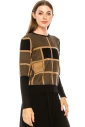Checkered sweater with voluminous sleeves