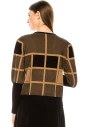 Checkered sweater with voluminous sleeves