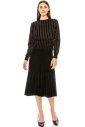 Pleated black skirt with golden accents