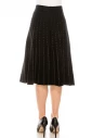 Pleated black skirt with golden accents
