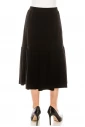 Flared Hem Midi Skirt in Black