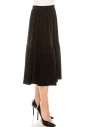Sequin velvet midi skirt in black