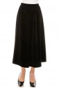 Flared hem velvet skirt in black
