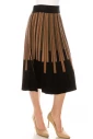 Multi-colored Striped Midi Skirt