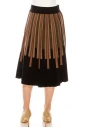 Multi-colored Striped Midi Skirt