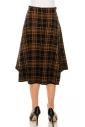 A-line checkered skirt in black and yellow