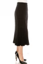 Knitted flared hem maxi skirt in black