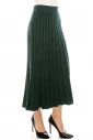 Knitted flared hem maxi skirt in green