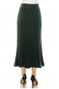 Knitted flared hem maxi skirt in green