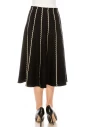 Black pleated skirt with contrast stripes