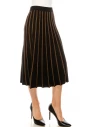 Striped A-line skirt in black & gold