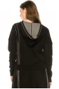 Black Hoodie with Silver Stripes