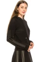 Black Hoodie with Silver Stripes